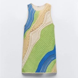 Zara COLORFUL CROCHETED DRESS. Multicolored. Size S. New with Tags.